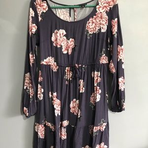 Purple with flowers dress